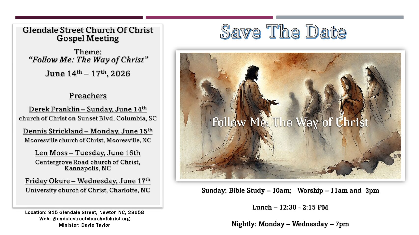 Gospel Meeting 2026 – “Follow Me: The Way of Christ”